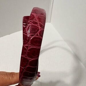 WCM New York Berry Red Crocodile Leather Belt Made in USA. S